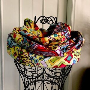 NWOT Designer Multicoloured Infinity Scarf and Headband by Manitoba Artist